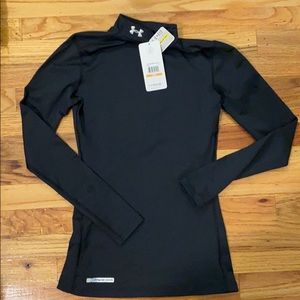 UA black coldgear long sleeve mock turtle neck